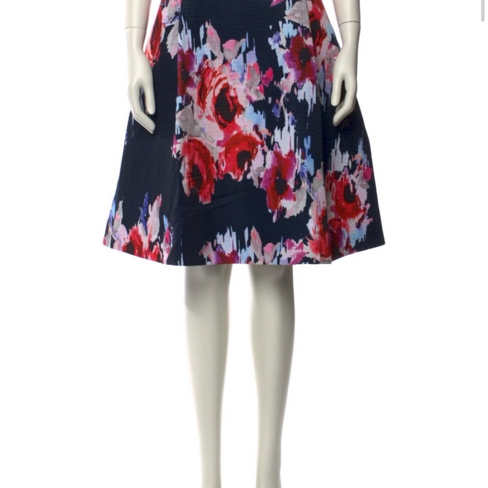 Kate Spade Navy Floral A-Line Skirt
